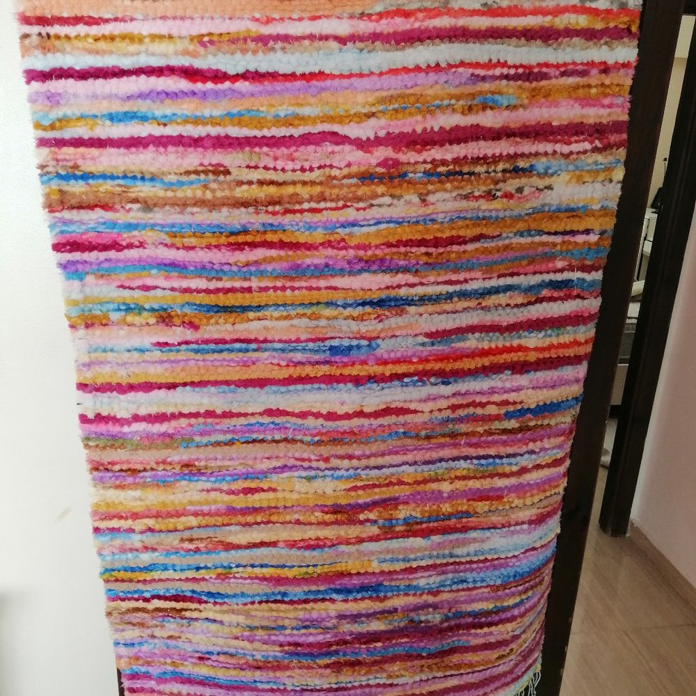 Vintage Moroccan Kilim Handmade Hanbel Rug